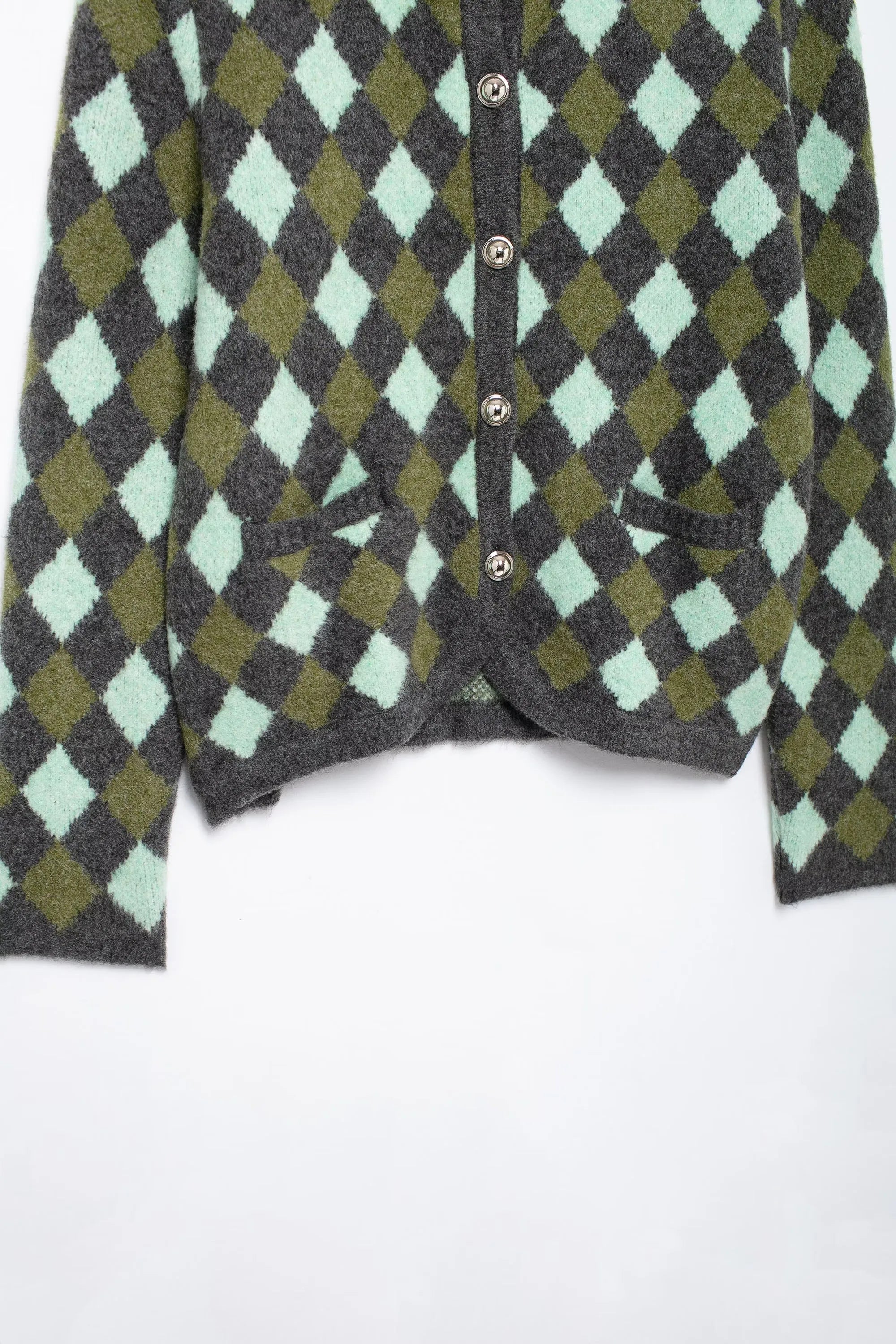 Vintage Argyle Knit Cardigan